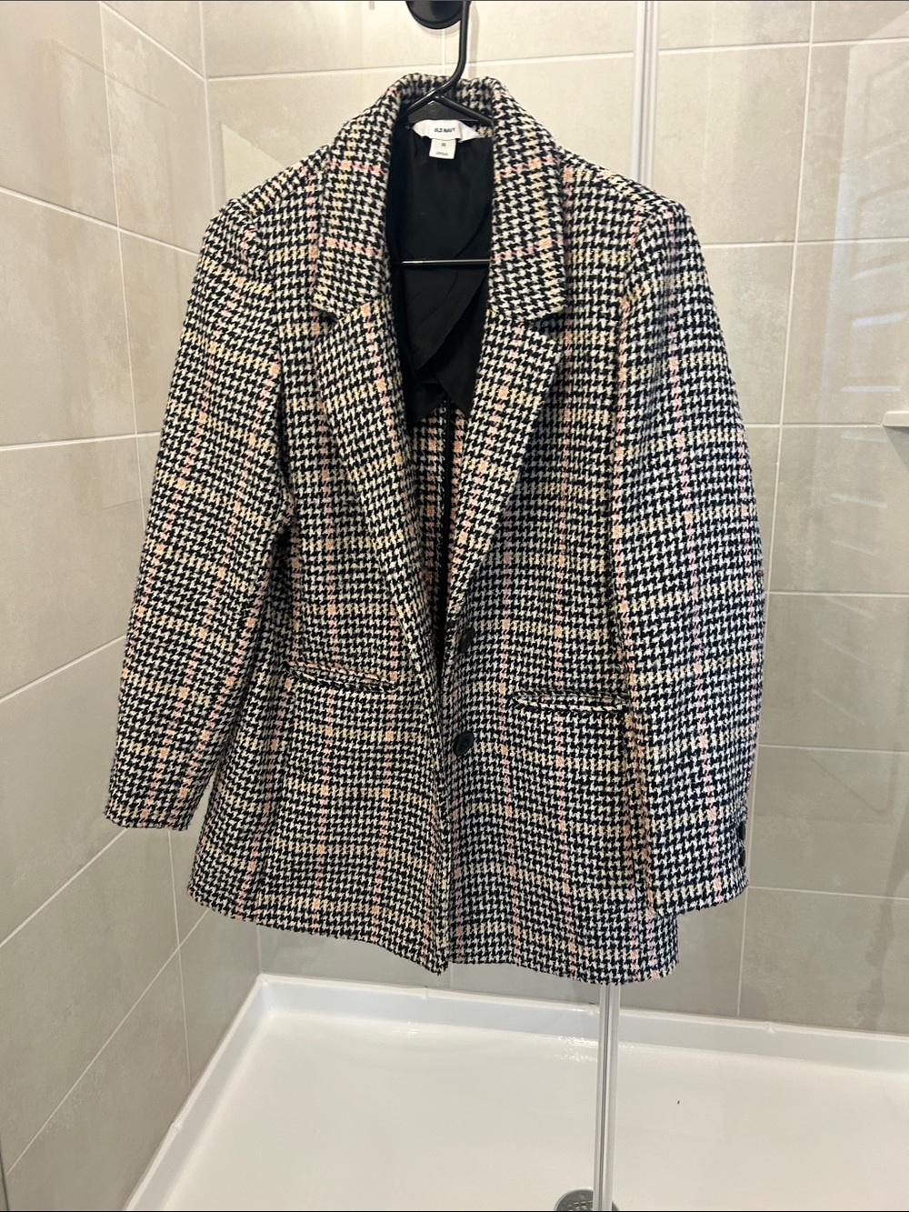 Old Navy Black and White Houndstooth Blazer